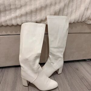 SHEIN White Over the Knee Boots